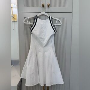 White Zara Sleeveless Dress with Green Straps